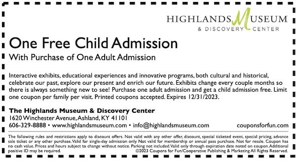 KY Highlands Museum - coupon 2022