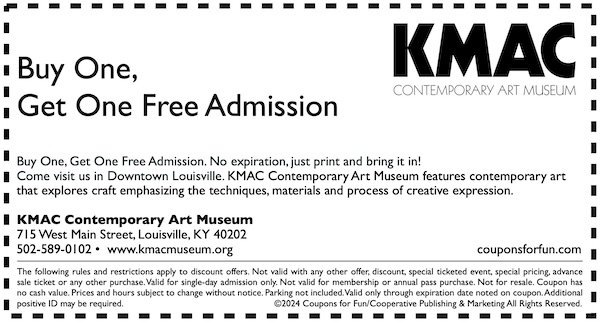 Savings coupon for KMAC Museum in Louisville, Kentucky